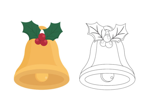 Christmas Bell Fill Outline Icon for Graphics & Illustrations