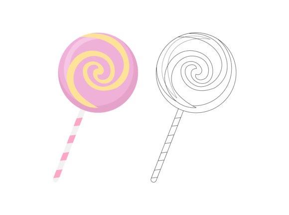 Christmas Lollipop Fill Outline Icon for Graphics & Illustrations