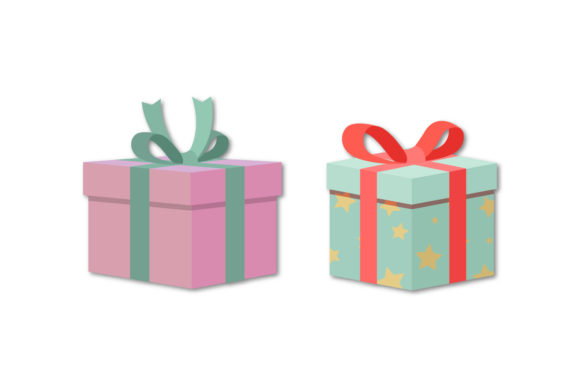 Christmas Present Gift Set Vector: Editorial Graphics Review
