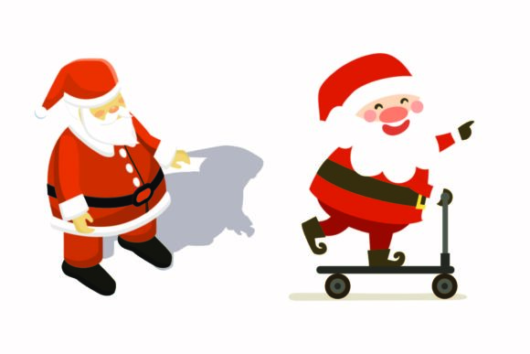Christmas Santa Funny Scooter Vector Review
