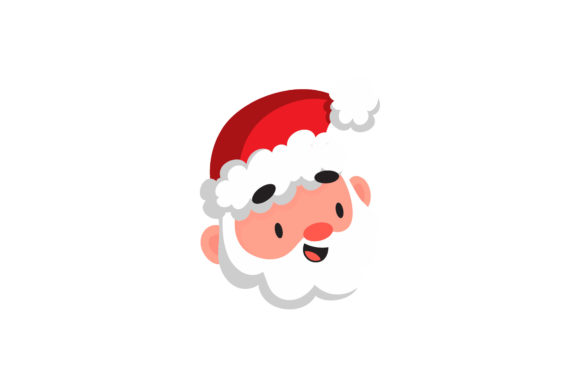 Christmas Santa Head Vector Cute Graphics & Illustrations