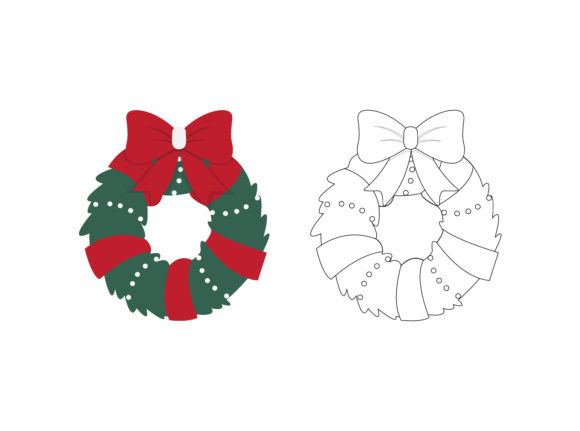 Christmas Wreath Fill Outline Icon: Editorial Graphics
