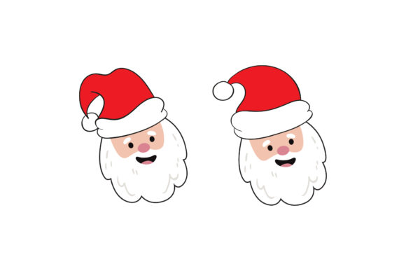 Santa Head Set Christmas Graphics & Illustrations for Real Crafting
