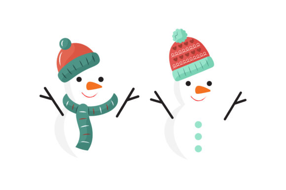Snowman Set Christmas Vector Asset for Blog Graphics & Editorial Illustrations