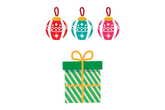 Tree Ornaments Gift Set Christmas Vector: A Festive Graphic for Bloggers & Publishers